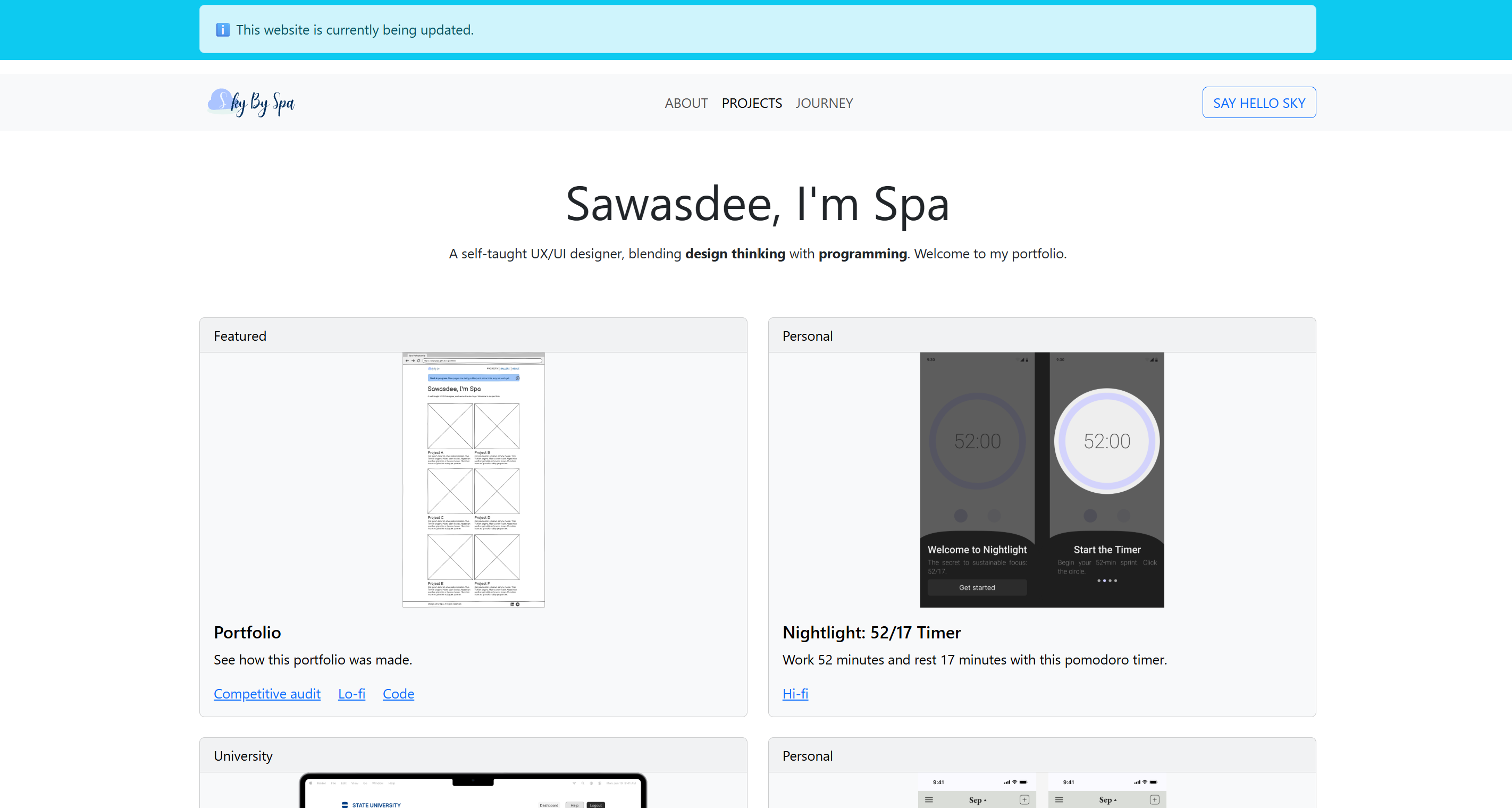 Version 1 of the website.